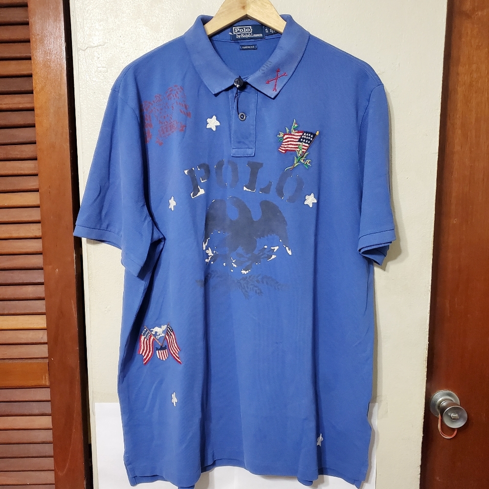 Polo ralph lauren American flag eagle stars shield embroidered shirt